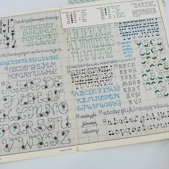 Eva Rosenstand Alphabet Cross Stitch Pattern Book Monogram Children Kids Vintage - Picture 6 of 15